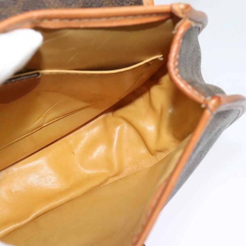 CELINE Macadam Canvas Shoulder Bag PVC Leather Brown Gold Auth 121435 - Picture 12 of 16